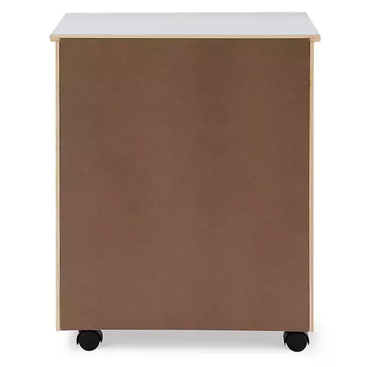 White Wood Wide 6-Drawer Cary Storage Cart