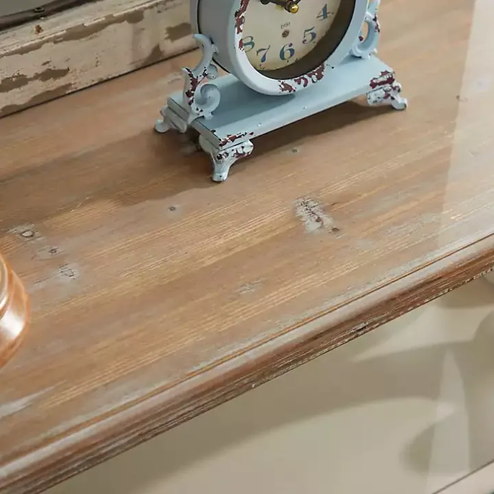 White Wooden 2-Shelf Console Table