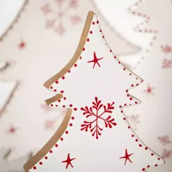 White Woodland Snowflake Christmas Trees, Set of 3