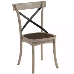 White X-Back Wooden Dining Chairs, Set of 2