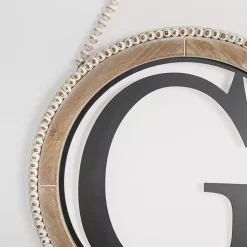 Whitewash Bead Trim Monogram G Plaque