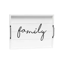 Whitewash Family Wooden Tray