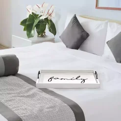 Whitewash Family Wooden Tray