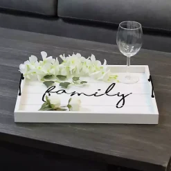 Whitewash Family Wooden Tray