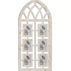 Whitewash Window Arch 6-Opening Collage Frame