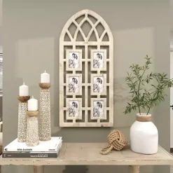 Whitewash Window Arch 6-Opening Collage Frame