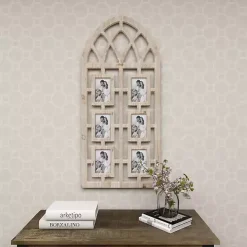 Whitewash Window Arch 6-Opening Collage Frame