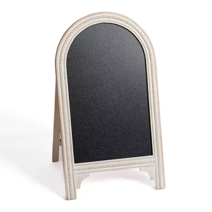 Whitewashed Beaded Chalkboard Easel
