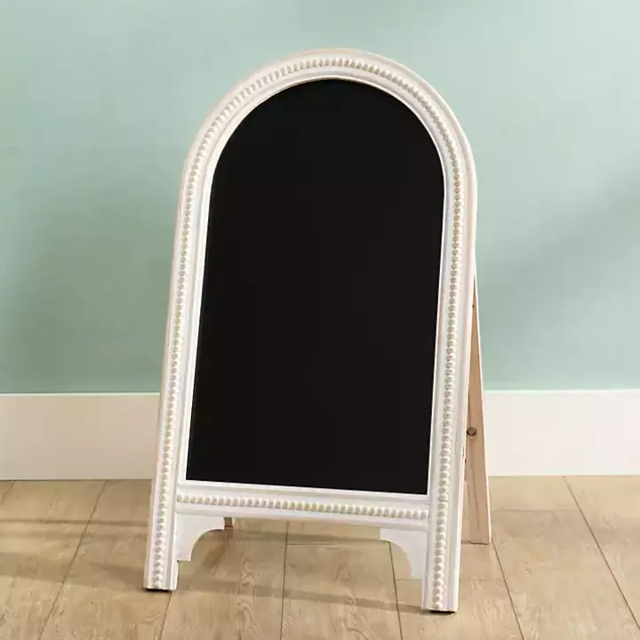 Whitewashed Beaded Chalkboard Easel