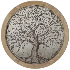 Whitewashed Bronze Tree Framed Wall Plaque