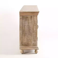 Whitewashed Carri Glass Door Cabinet