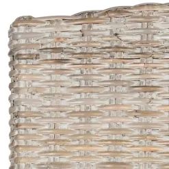 Whitewashed Kubu Rattan Dining Chairs, Set of 2