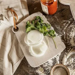 Whitewashed Live Edge Wooden Cutting Board