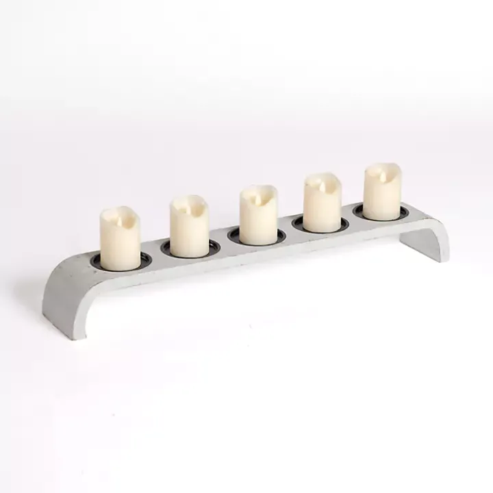 Whitewashed Mango Wood Arched Pillar Candle Runner