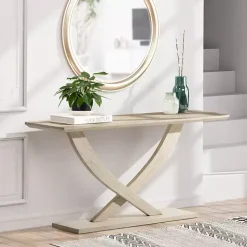 Whitewashed Ramus Console Table