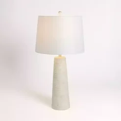 Whitewashed Textured Taper Table Lamp
