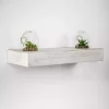 Whitewashed Wood Floating Shelf, 24 in.