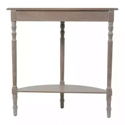 Whitewashed Wood Half Moon Console Table
