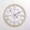 Whitewashed Wood Open Face Wall Clock