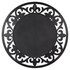 Whitewashed Wood Round Shavali Mirror