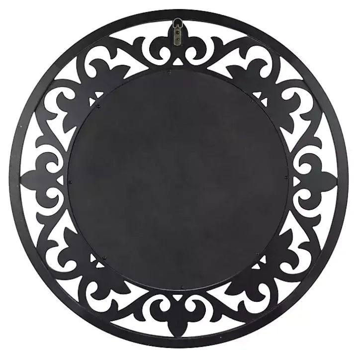 Whitewashed Wood Round Shavali Mirror