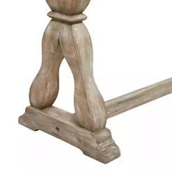 Whitewashed Wood Trestle Base Console Table