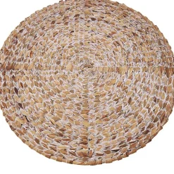 Whitewashed Woven Rattan Placemats, Set of 4