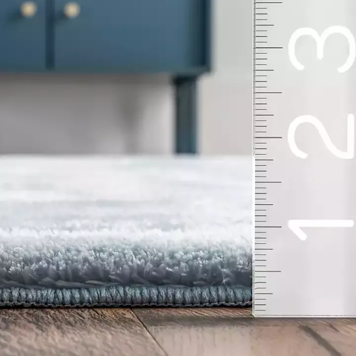 Whitlow Blue Shag Washable Area Rug, 8x10