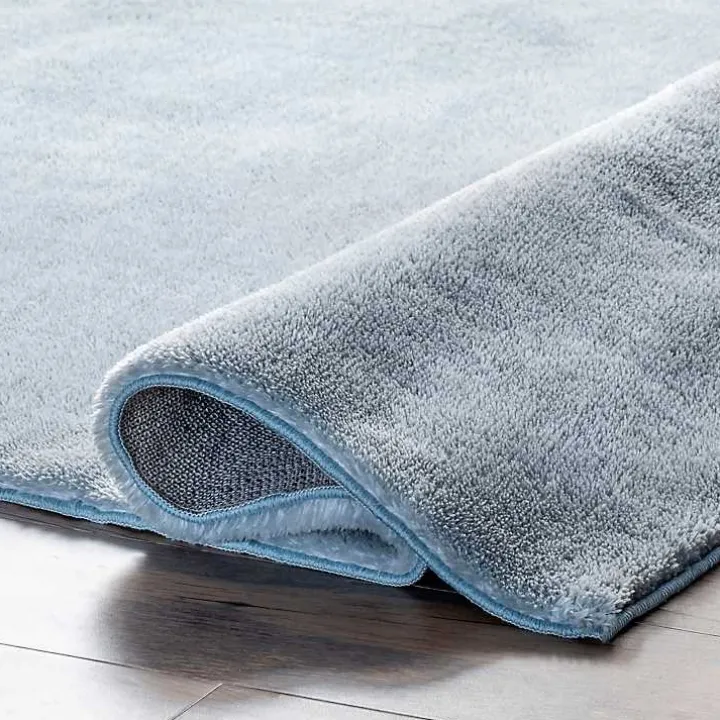 Whitlow Blue Shag Washable Area Rug, 8x10