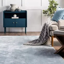 Whitlow Blue Shag Washable Area Rug, 8x10