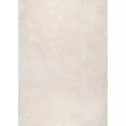 Whitlow Cream Shag Washable Area Rug, 5x8