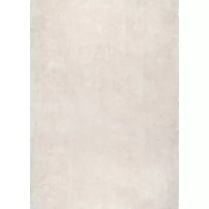 Whitlow Cream Shag Washable Area Rug, 5x8