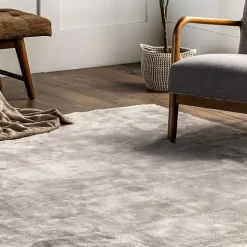 Whitlow Gray Shag Washable Area Rug, 6x9