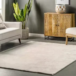 Whitlow Ivory Shag Washable Area Rug, 6x9