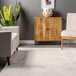 Whitlow Ivory Shag Washable Area Rug, 6x9