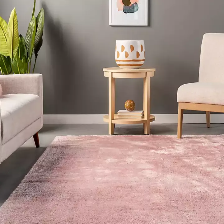 Whitlow Pink Shag Washable Area Rug, 6x9