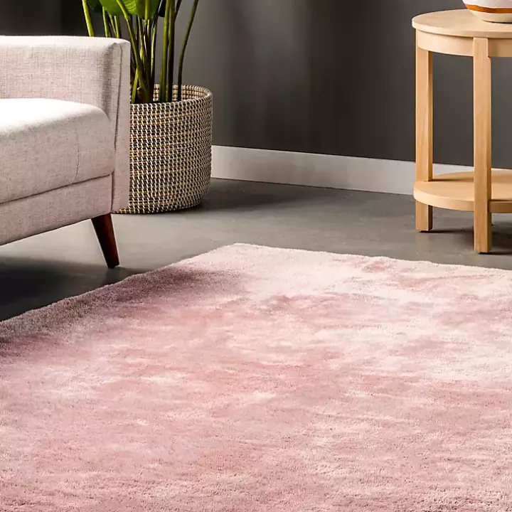 Whitlow Pink Shag Washable Area Rug, 6x9