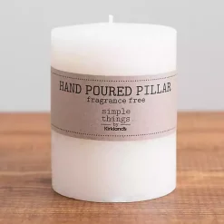 Wide Ivory Unscented Pillar Candle, 5 in.