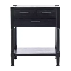 Wilbert 3-Drawer Black Console Table