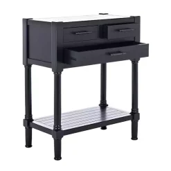 Wilbert 3-Drawer Black Console Table