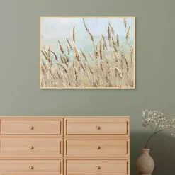 Wild Beach Reeds Framed Canvas Art Print