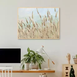 Wild Beach Reeds Framed Canvas Art Print