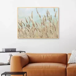 Wild Beach Reeds Framed Canvas Art Print