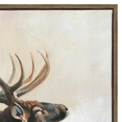 Wild Elk Framed Canvas Art Print