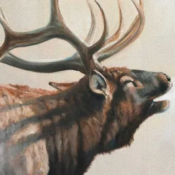 Wild Elk Framed Canvas Art Print