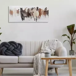Wild Winter Horses Canvas Art Print, 40x17 in.