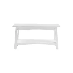 Willis White Wooden Lower Shelf Bench