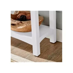 Willis White Wooden Lower Shelf Bench