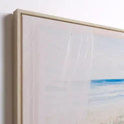 Window with a Beach View Framed Canvas Art Print