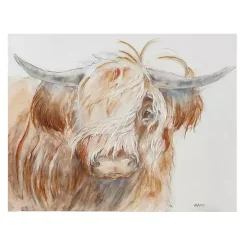 Windswept Highland Bull Canvas Art Print
